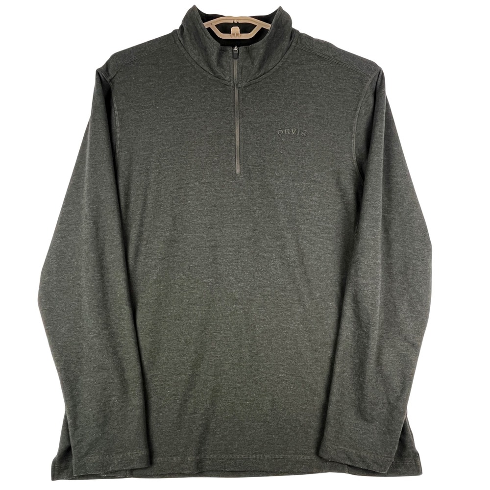 Orvis 1/4 Zip Pullover Mens XL Green Stretch Performance Sweater